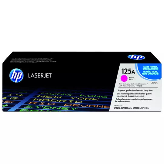 Cartucho de tóner magenta HP 125a.