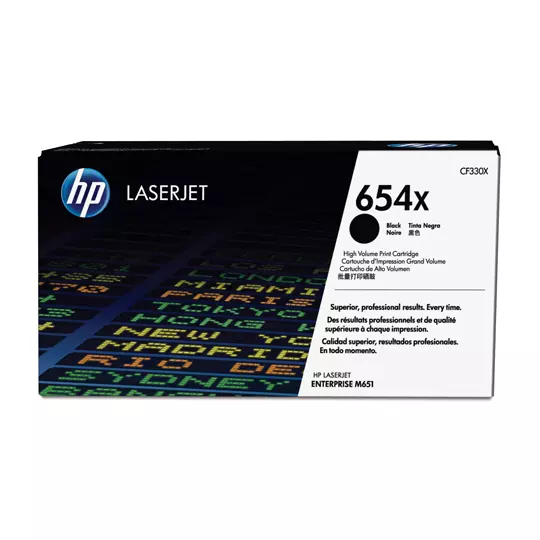 Cartucho de tóner negro HP 654x.