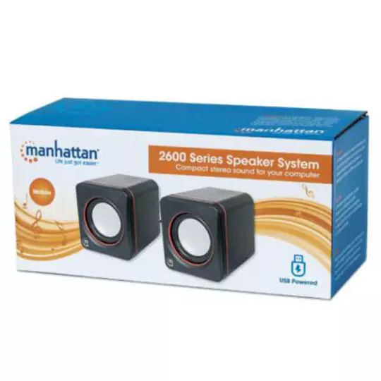 Bocinas serie 2600 USB Manhattan cubo.