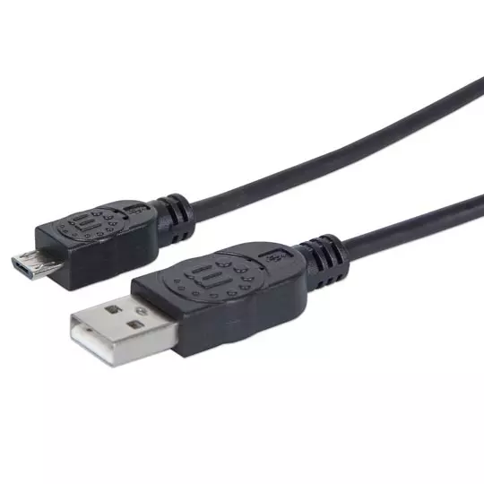 Cable Manhattan USB A-micro B V2.0 1m negro
