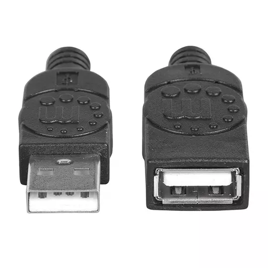 Cable Manhattan USB A Macho - USB A Hembra 1m Negro