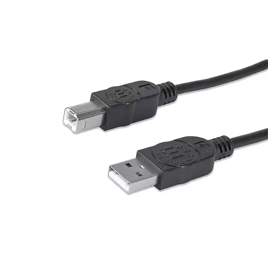Cable USB v2.0 a-b  5.0 m, Negro Manhattan