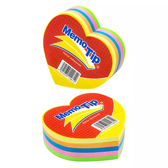 Notas Adhesivas Memo Tip forma corazon con 250 hojas de 7cm x 7cm