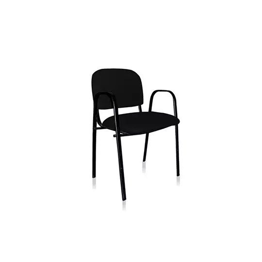 Silla fija MUNDO mod. ISO con descansabrazos respaldo y asiento en tela