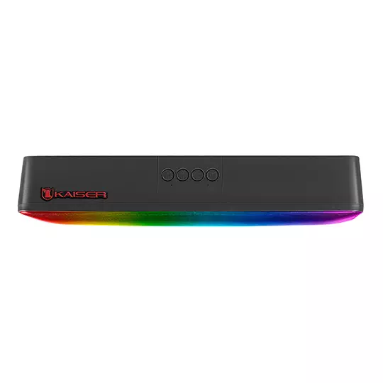 Bocina recargable KAISER 2x2" de 6 w luzmulticolor color negro