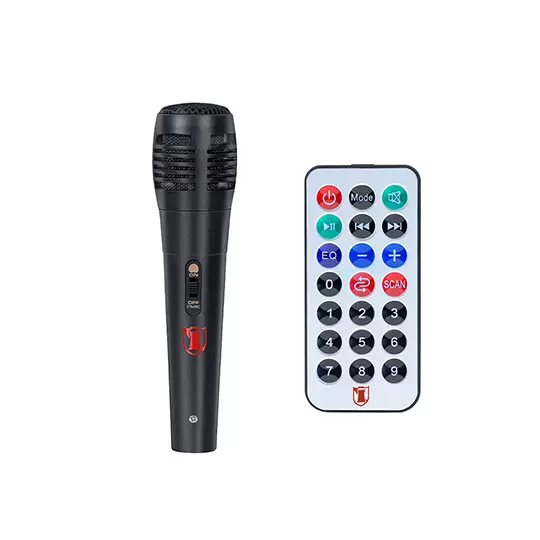 Bafle recargable KAISER con micrófono alámbrico 7,200  w con asa roja