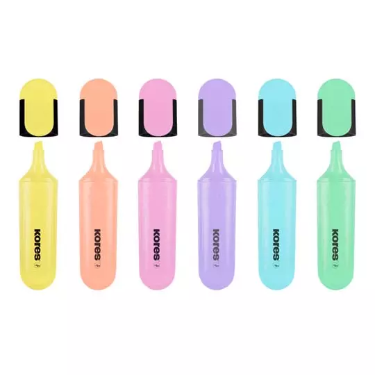 Resaltador kores Bright Line Plus pastelset 6 piezas
