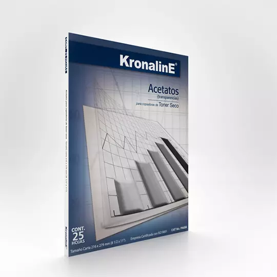 Pelicula de acetato Kronaline tamaño carta paquete con 25 hojas