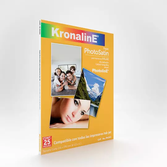 Papel fotográfico Kronaline satín tamaño carta paquete con 25 hojas
