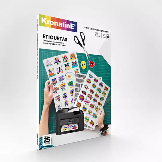 Etiqueta laser Kronaline ETQ025 tamaño carta  paquete con 25 hojas