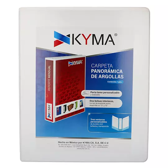Carpeta Panorámica KYMA Oficio Blanca Herraje "D" 2 Pulgadas