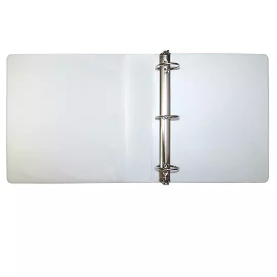 Carpeta panoramica KYMA carta blanca cubierta mate herraje en "O" de 2 pulgadas