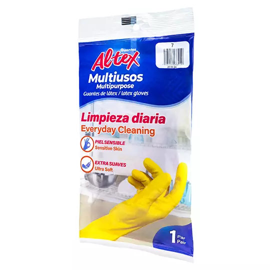 Guantes de hule Altex color rojo, N. 7.