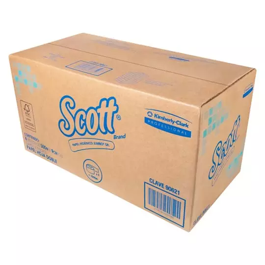 Papel Higiénico blanco Scott, caja c/6 bobinas 500m jumbo sr mod 90621