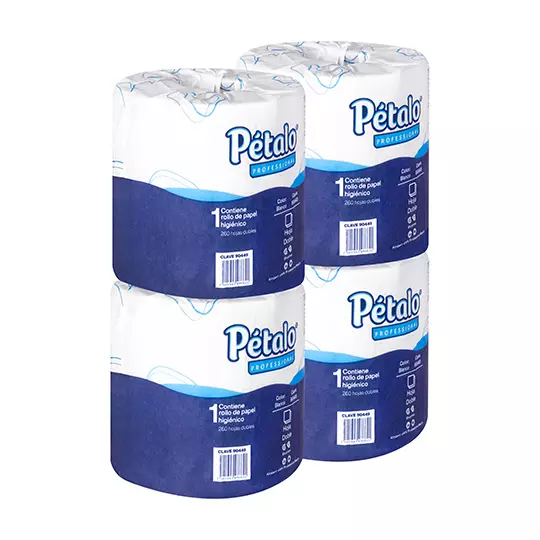 Papel Higiénico blanco Petalo, colchon c/ 96 rollos 260 hjs dobles