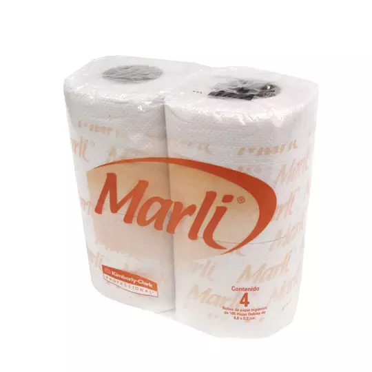 Papel Higiénico blanco Marli, colchon c/24 paq. 195 hjs dobles