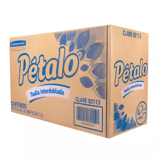 Toalla interdoblada Petalo mod 92113, caja c/ 20 paq. 150 hjs