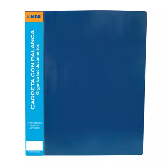 Carpeta tipo palanca, MAE carta azul. 