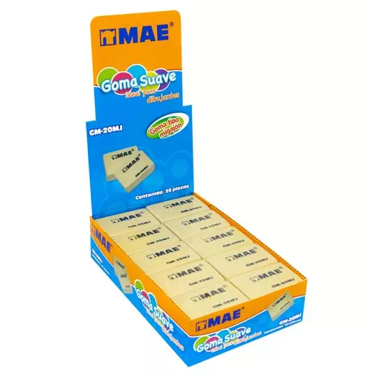 Goma tipo migajon mae caja con 20 piezas.