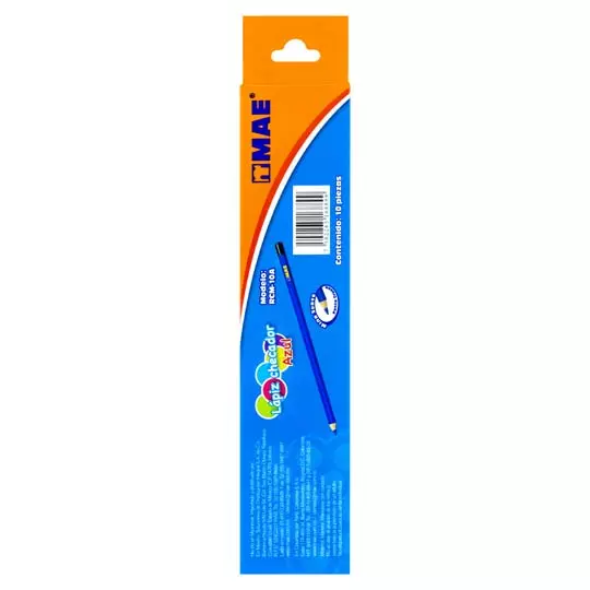 Lapiz checador mae color azul caja con 10 piezas
