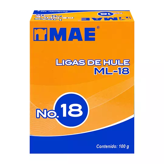 Liga de hule mae no. 18 caja con 100grs.