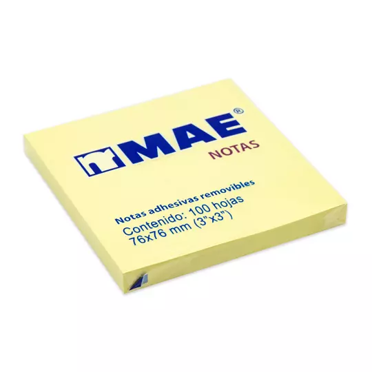 Notas Adhesivas MAE 3x3 pul block con 100 hojas