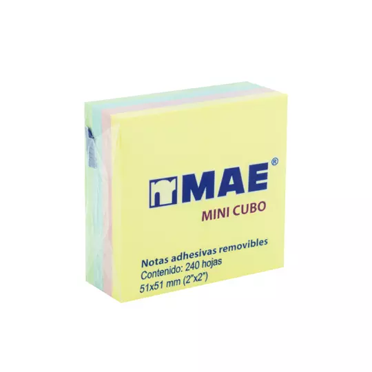 Notas Adhesivas MAE pastel 2x2pulg block con 240 hojas