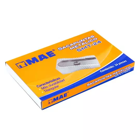 Sacapuntas metálico triangular mae caja con 24 piezas