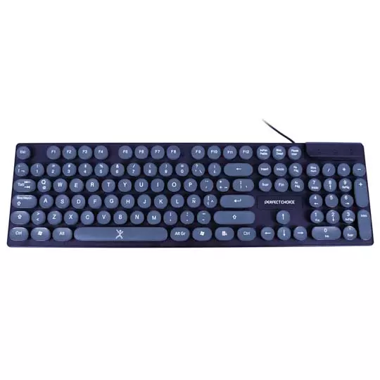 Teclado Perfect Choice alámbrico black round