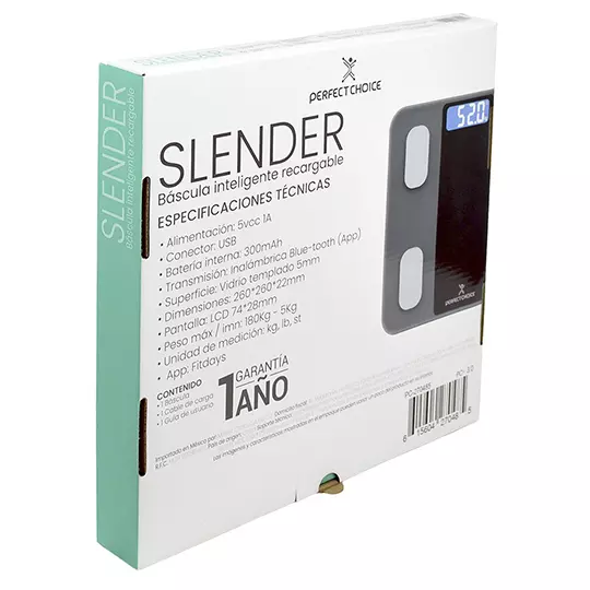 BÁSCULA INTELIGENTE RECARGABLE, Slender Fit