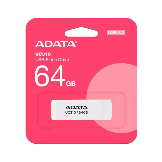 Memoria USB ADATA 64GB Blanca, UC310-64G-RWH 3