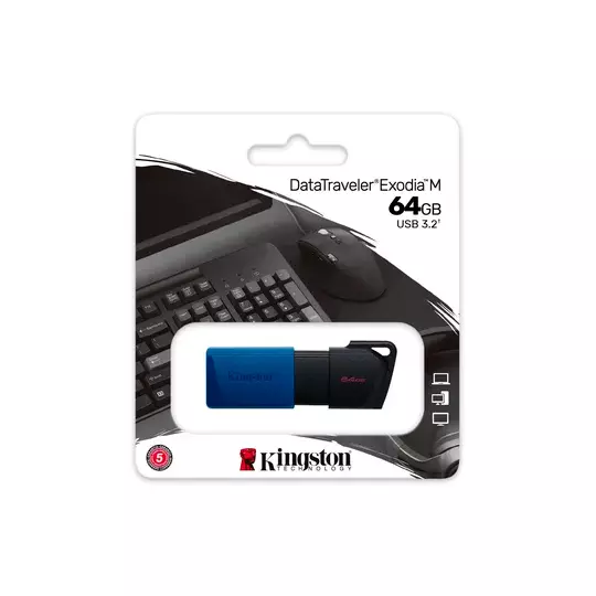 Memoria USB Kingston Datatraveler ExodiaM, 64GB, USB A