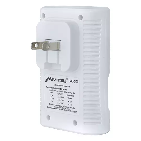 Cargador de pilas MITZU de clavija para pilas AA, AAA,9v 2500 mAh incl. 4 pilas