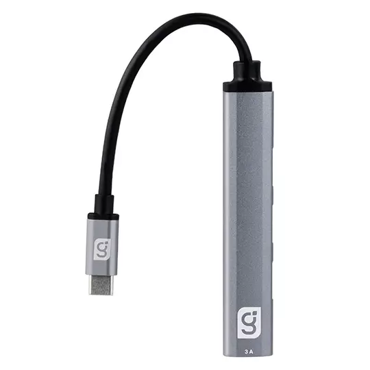 Hub entrada C GREENLEAF 4 puertos USB 3.0 plateado
