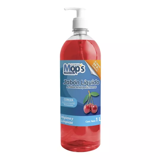 Jabon para manos antibacterial Super mops aroma cereza 1 Lt. 3