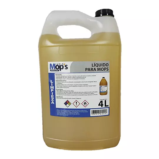 Líquido para mops SUPERMOPS, magnetizador en barrido de basura, botella 4 litros