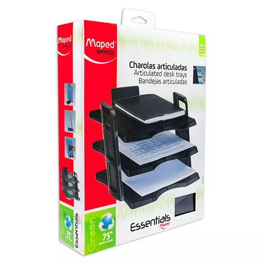 Charola essentials desk gris humo Maped de tres niveles