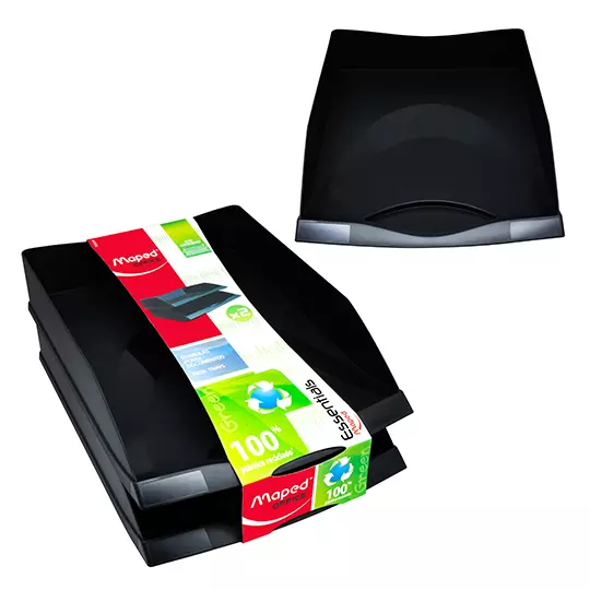 Charola essentials green negra Maped juego con dos charolas