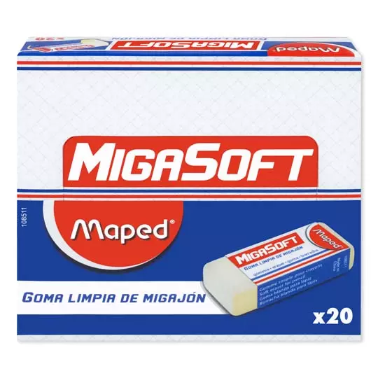 Goma migasoft  Maped caja con 20 piezas tipo migajón