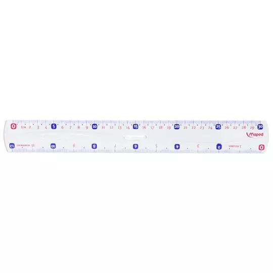 Regla básica 30 cm Maped material plástico transparente