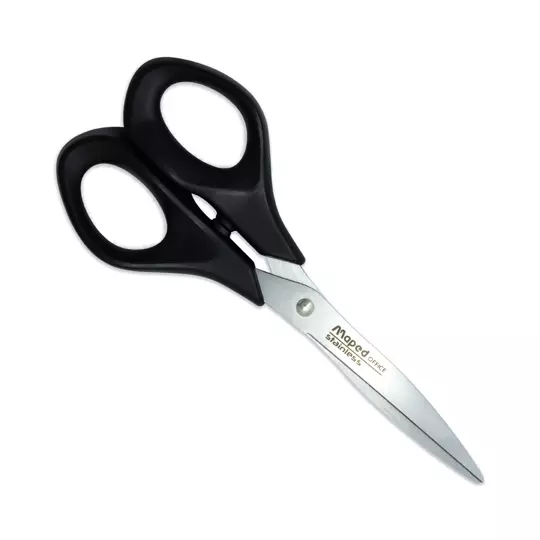Tijera advanced green Maped de 17 cm  color negro, simétricas