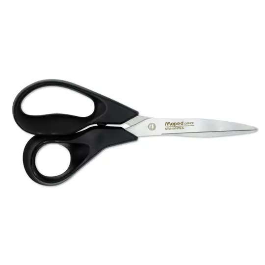 Tijera advanced green Maped de 18 cm  color negro, asimétricas