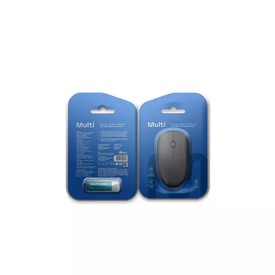 Mouse inalámbrico MULTI con clic silencioso USB 1200dpi color negro