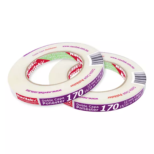 Cinta doble capa poliéster uso 170 Navitek 12 mm x 50 m