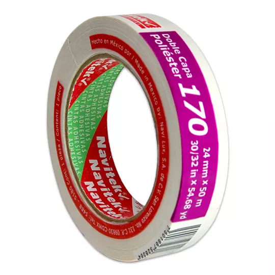 Cinta doble capa poliéster uso 170 Navitek 24 mm x 50 m