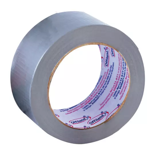 Cinta ducto uso 180 Offiland color plata 48 mm x 50 m