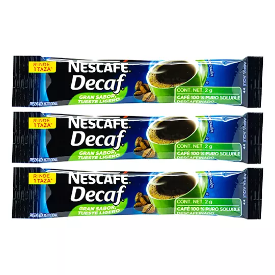 Café soluble Nescafé Descafeinado stick 50 pzas