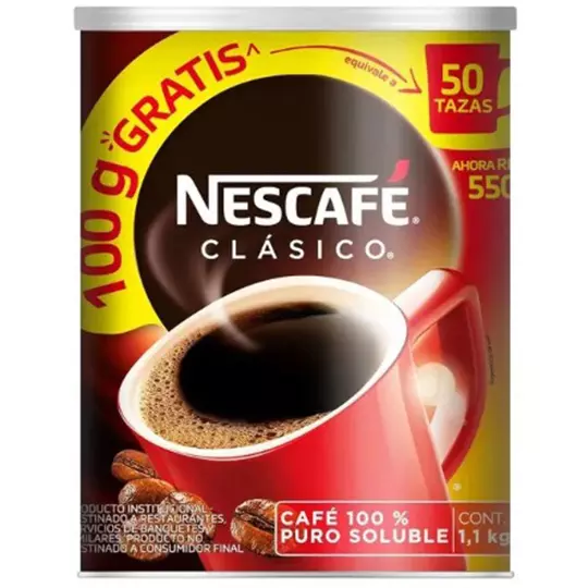 Café soluble NESCAFE clásico en bote de 1.100 kg