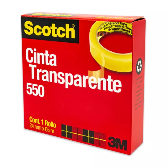 Cinta 550 transparente Scotch 3M 24x65 caja con 1 pieza
