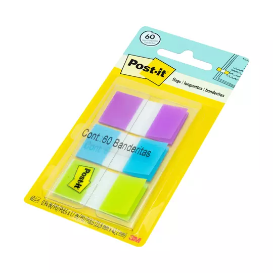 Banderitas Post-It mod. 680-pbg 3m 1x1.5pulgadas 3 colores